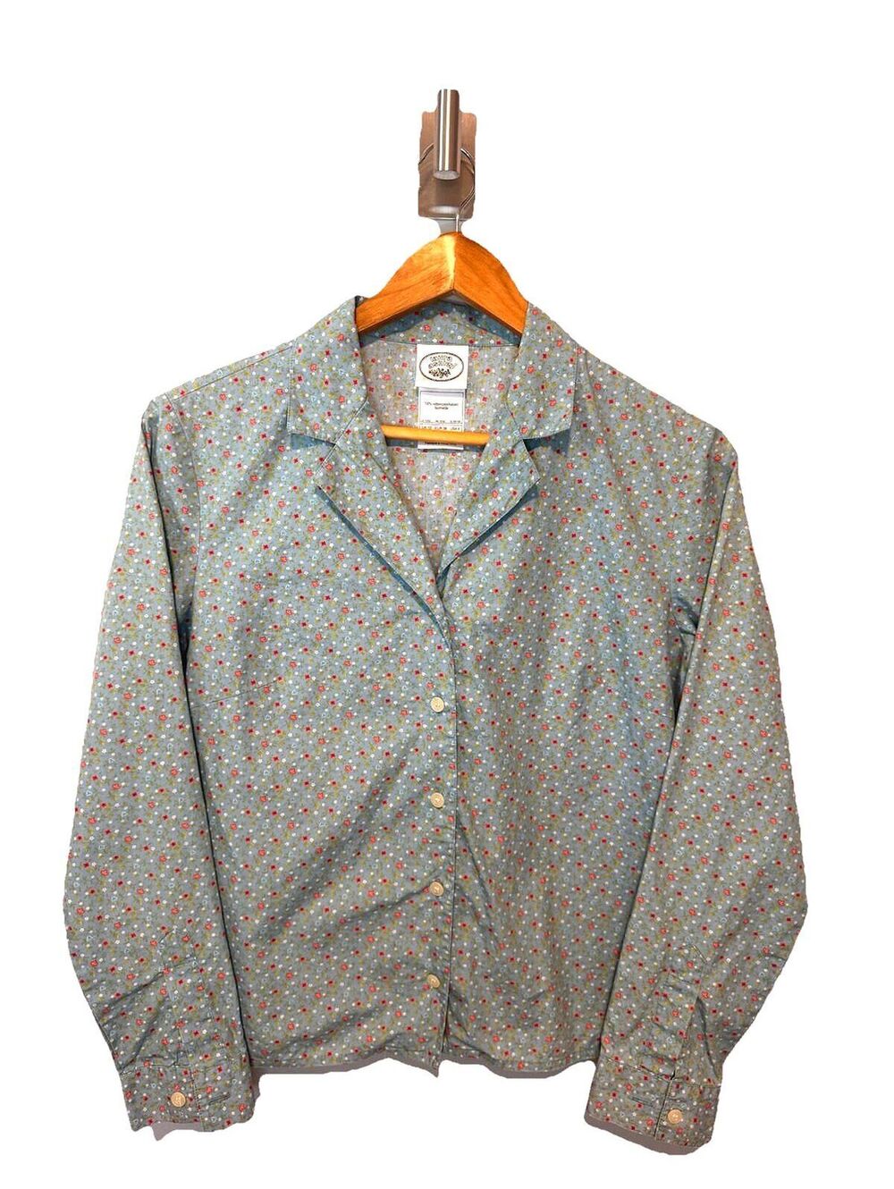 Laura Ashley Green Floral Button-Up Blouse